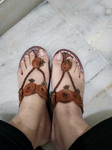 Brown Leather Kolhapuri Chappals