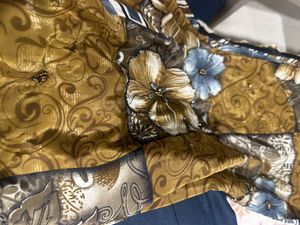 Elegant Floral &amp; Striped Saree