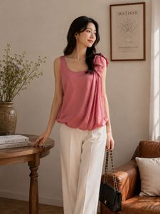 Elegant Pink Sleeveless Drape H&M Top