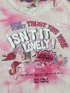 Y2K Pink Tie-Dye Graphic Tee