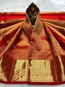 Elegant Red &amp; Gold Silk Saree