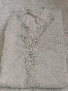 White Chikankari Kurta