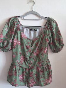 Floral Print Peplum Top