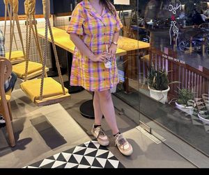 Vintage Plaid Button-Up Dress