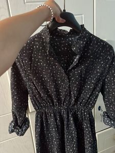 Black Printed Midi Dress