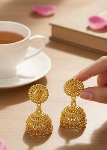 Elegant Gold Jhumka Earrings