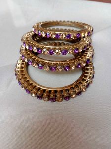 Sparkling Purple &amp; Gold Bangles
