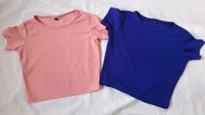 Combo Pack: Pastel & Royal Blue Crop Tops