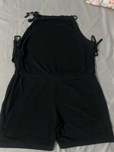 Black Halter Romper Solid Material 😍