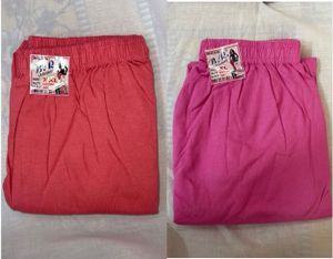 Set of Cotton Leggings-Pink and Peach