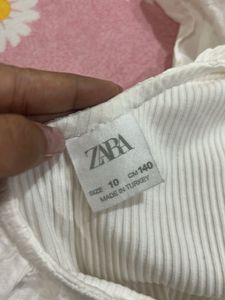 Zara White One-Shoulder Top