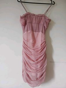 Ruffled Mesh Corset Mini Dress
