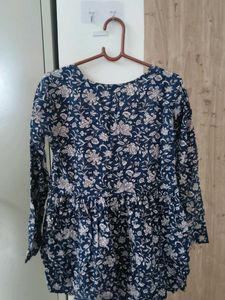 Blue Floral Print Kurta