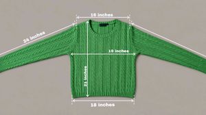 VIBRANT GREEN CABLE KNIT SWEATER