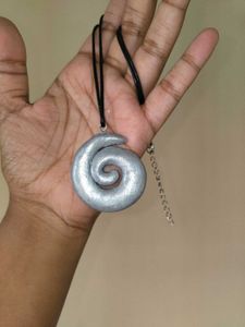 Silver Swirl Statement Pendant Necklace