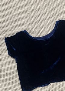 Navy Blue Velvet Blouse
