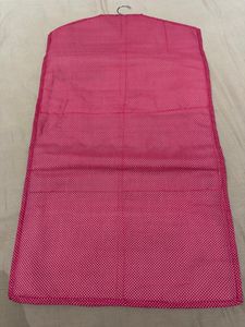 Pink Polka Dot Fabric Storage Bag