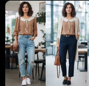 Chic Brown Polka Dot Blouse
