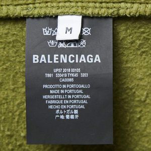 Balenciaga Green Logo Printed Cotton Hoodie