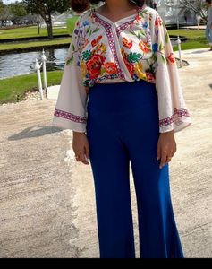 Vibrant Blue Palazzo Pants