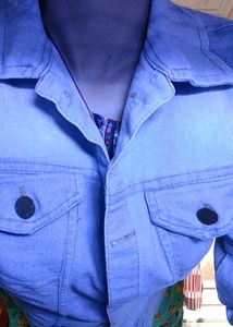 Denim Blue Jacket For Summer And Winter