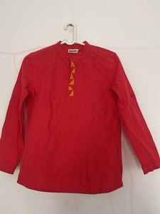 Red Cotton Kurta