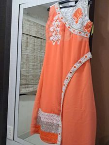 Peach Embroidered Kurti