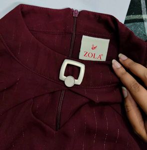 Burgundy Puff Sleeve Top
