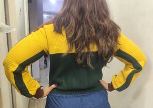 Color Block Ribbed Knit Top - M/L