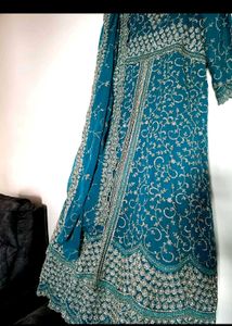 Exquisite Teal Embroidered Lehenga Choli Set