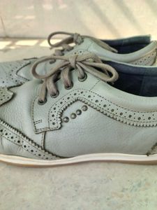 Grey Leather Casual Shoes | Size 10
