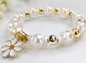 2 Pearl &amp; Gold Beaded Bracelets