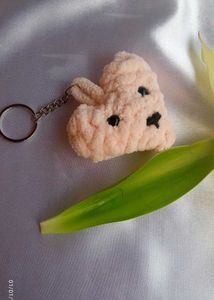 Crochet Heart Plushie Keychain