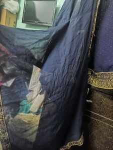 Navy Blue Embellished Sharara Suit