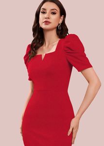 Elegant Red Mermaid Hem Dress