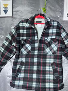 Man's Cozy Plaid Fleece Jacket