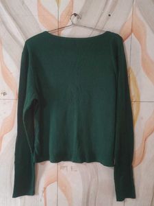 Ribbed Henley Long Sleeve Top