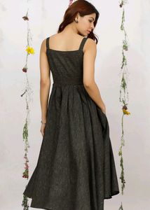 Dark Olive Sleeveless Cotton Khadi Ku