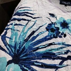 Blue Floral Print Kurta