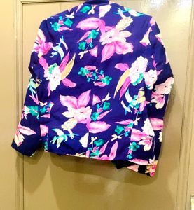 Vibrant Floral Print Blazer