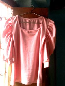 Chic Pink Puff Sleeve Top