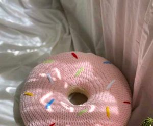 Crocheted Donut OR Strawberry Plush Pillows