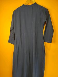 Navy Blue Side Cut Chain Neck Kurti