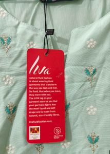 Pantaloons Light Blue Embroidered Kurti - Size M
