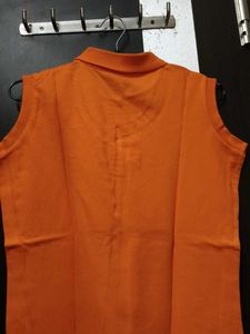 Sleeveless Orange Polo T-Shirt