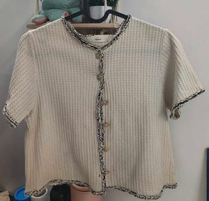 Stylish Waffle Knit Button-Up Top