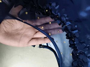 Elegant Navy Blue Pleated Dress