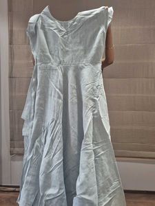 Light Blue Tiered Embroidered Gown