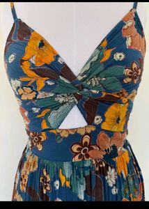 Boho Floral Print Midi Dress