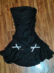 Cute Black Strapless Mini Dress
